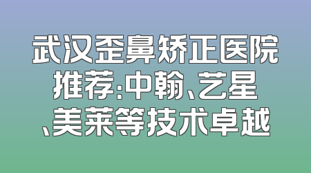 武汉歪鼻矫正医院推荐：中翰、艺星、美莱等技术卓越