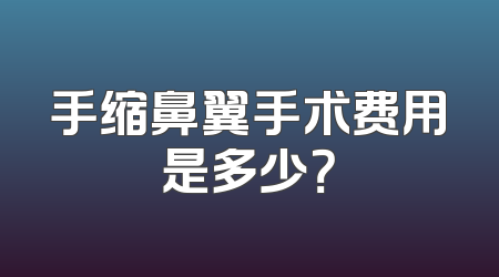 手缩鼻翼手术费用是多少？