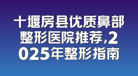 十堰房县优质鼻部整形医院推荐，2025年整形指南