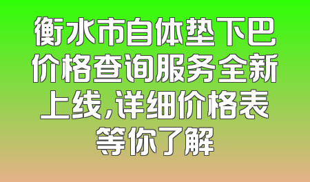 衡水市自体垫下巴价格查询服务全新上线，详细价格表等你了解