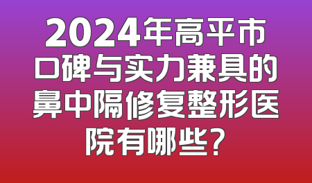 2024年高平市口碑与实力兼具的鼻中隔修复整形医院有哪些？