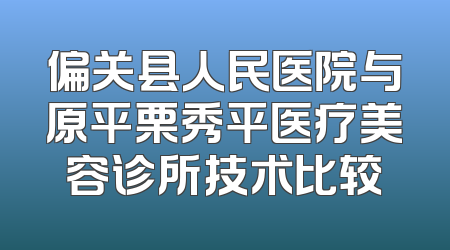 偏关县人民医院与原平栗秀平医疗美容诊所技术比较