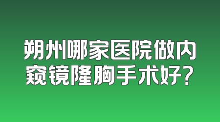 朔州哪家医院做内窥镜隆胸手术好？