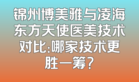 锦州博美雅与凌海东方天使医美技术对比：哪家技术更胜一筹？