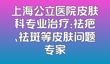 上海公立医院皮肤科专业治疗：祛疤、祛斑等皮肤问题专家