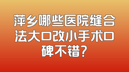 萍乡哪些医院缝合法大口改小手术口碑不错？