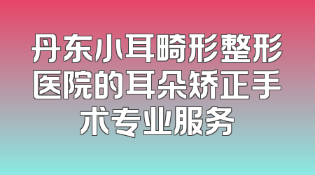 丹东小耳畸形整形医院的耳朵矫正手术专业服务