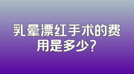 乳晕漂红手术的费用是多少？