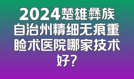2024楚雄彝族自治州精细无痕重睑术医院哪家技术好？