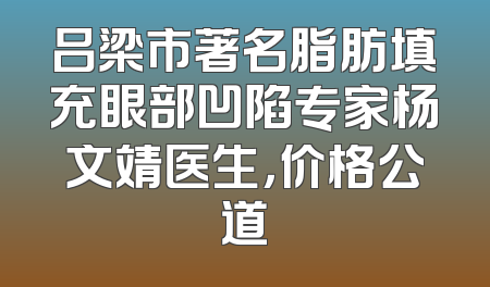 吕梁市著名脂肪填充眼部凹陷专家杨文靖医生，价格公道