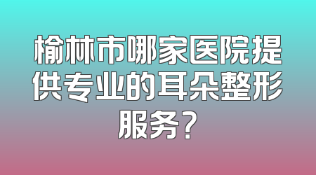 榆林市哪家医院提供专业的耳朵整形服务？