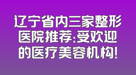 辽宁省内三家整形医院推荐：受欢迎的医疗美容机构！