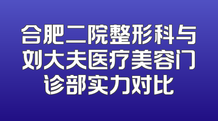 合肥二院整形科与刘大夫医疗美容门诊部实力对比