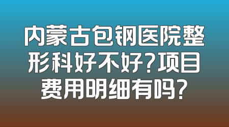内蒙古包钢医院整形科好不好？项目费用明细有吗？