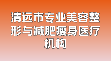 清远市专业美容整形与减肥瘦身医疗机构