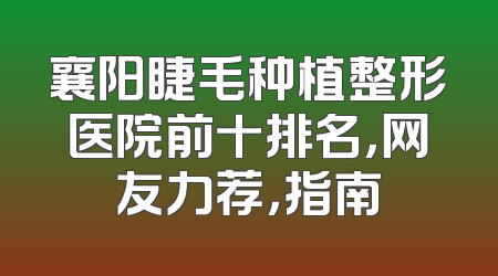 襄阳睫毛种植整形医院前十排名，网友力荐，指南