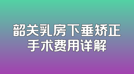 韶关乳房下垂矫正手术费用详解