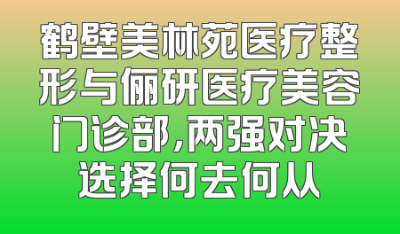 鹤壁美林苑医疗整形与俪研医疗美容门诊部，两强对决选择何去何从