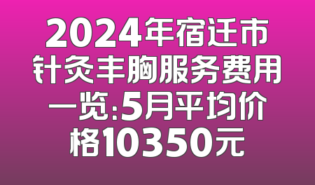 2024年宿迁市针灸丰胸服务费用一览：5月平均价格10350元