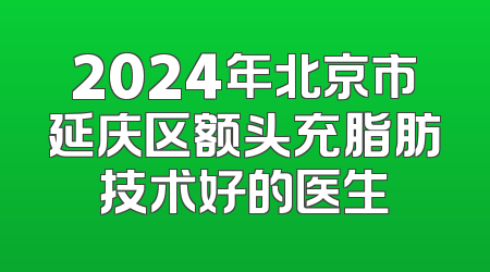 2024年北京市延庆区额头充脂肪技术好的医生
