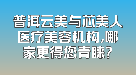 普洱云美与芯美人医疗美容机构，哪家更得您青睐？