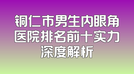 铜仁市男生内眼角医院排名前十实力深度解析