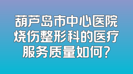 葫芦岛市中心医院烧伤整形科的医疗服务质量如何？