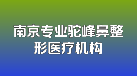 南京专业驼峰鼻整形医疗机构
