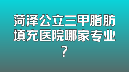 菏泽公立三甲脂肪填充医院哪家专业？