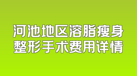 河池地区溶脂瘦身整形手术费用详情