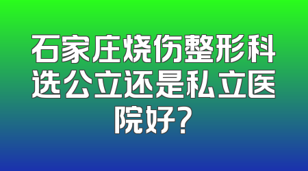 石家庄烧伤整形科选公立还是私立医院好？