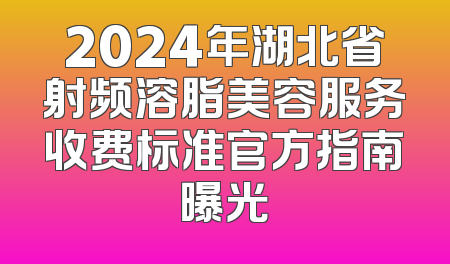 2024年湖北省射频溶脂美容服务收费标准官方指南曝光