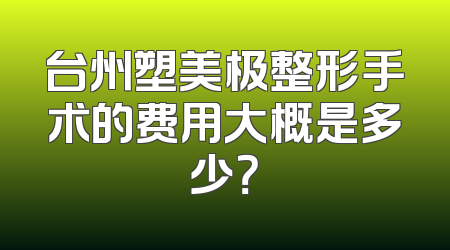 台州塑美极整形手术的费用大概是多少？