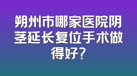 朔州市哪家医院阴茎延长复位手术做得好？