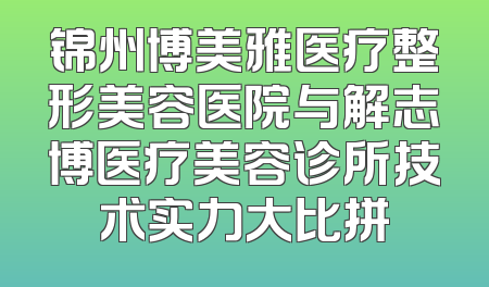 锦州博美雅医疗整形美容医院与解志博医疗美容诊所技术实力大比拼