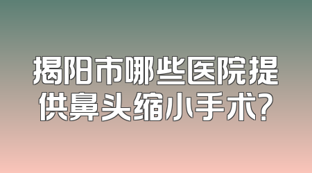 揭阳市哪些医院提供鼻头缩小手术？