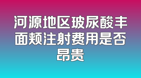 河源地区玻尿酸丰面颊注射费用是否昂贵