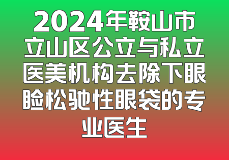 2024年鞍山市立山区公立与私立医美机构去除下眼睑松驰性眼袋的专业医生