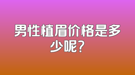 男性植眉价格是多少呢？