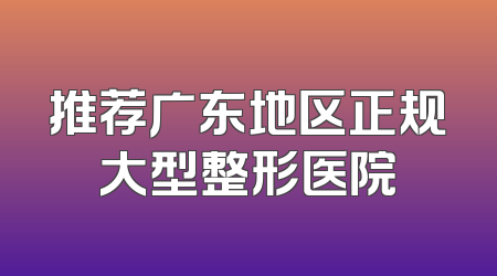 推荐广东地区正规大型整形医院