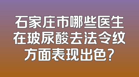 石家庄市哪些医生在玻尿酸去法令纹方面表现出色？