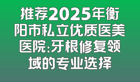 推荐2025年衡阳市私立优质医美医院：牙根修复领域的专业选择
