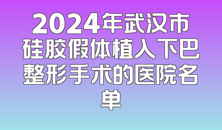 2024年武汉市硅胶假体植入下巴整形手术的医院名单