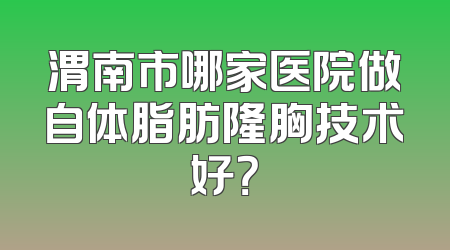 渭南市哪家医院做自体脂肪隆胸技术好？