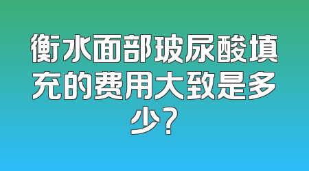 衡水面部玻尿酸填充的费用大致是多少？