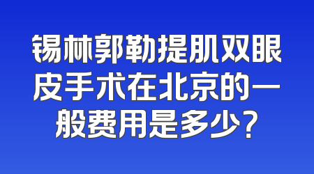 锡林郭勒提肌双眼皮手术在北京的一般费用是多少？