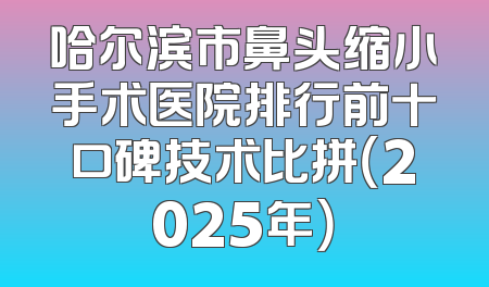 哈尔滨市鼻头缩小手术医院排行前十口碑技术比拼（2025年）