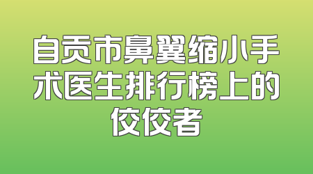 自贡市鼻翼缩小手术医生排行榜上的佼佼者