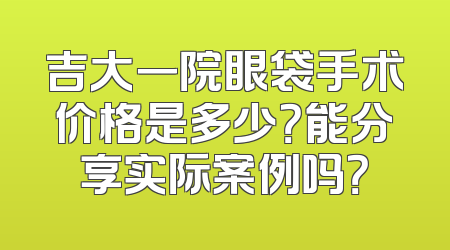 吉大一院眼袋手术价格是多少？能分享实际案例吗？