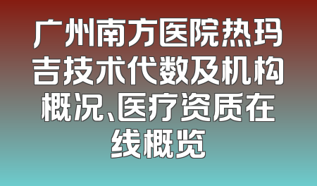 广州南方医院热玛吉技术代数及机构概况、医疗资质在线概览